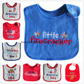 Custom Made Cartoon Printed Promotional Customized Cotton Terry Baby Wear Bib